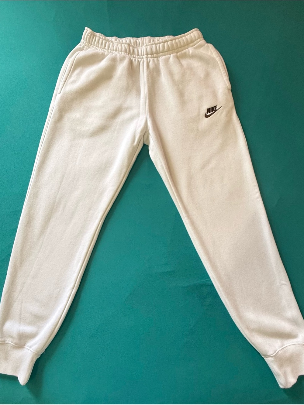 Nike men's White Fleece Jogger Bottoms